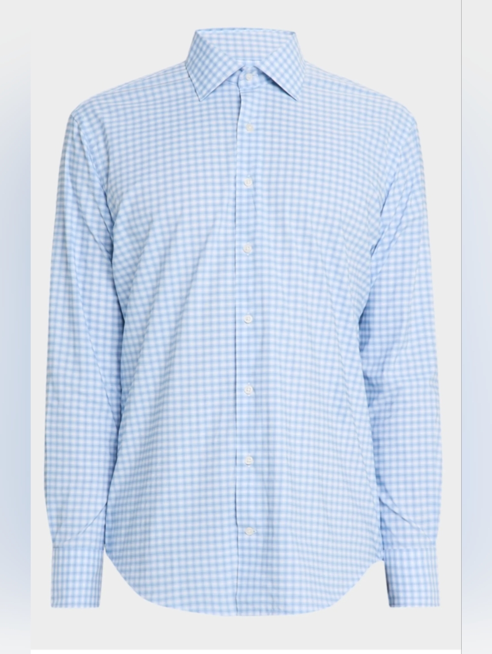 Peter Millar Cloudy Blue Gingham/Plaid Long Sleeve Button Up Shirt Sm